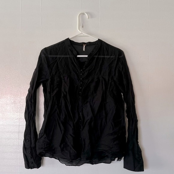 Free People Through and Through Top in Black - Picture 2 of 7